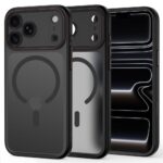 Juodas matinis- raudonas dėklas Iphone 17 Pro Max / 18 Pro Max