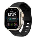 Juoda silikoninė apyrankė APPLE WATCH 8 / 9 / 10 / 11 / 12 / SE / ULTRA (44 / 45 / 46 / 49 MM) "Tech-Protect Silicone Line"