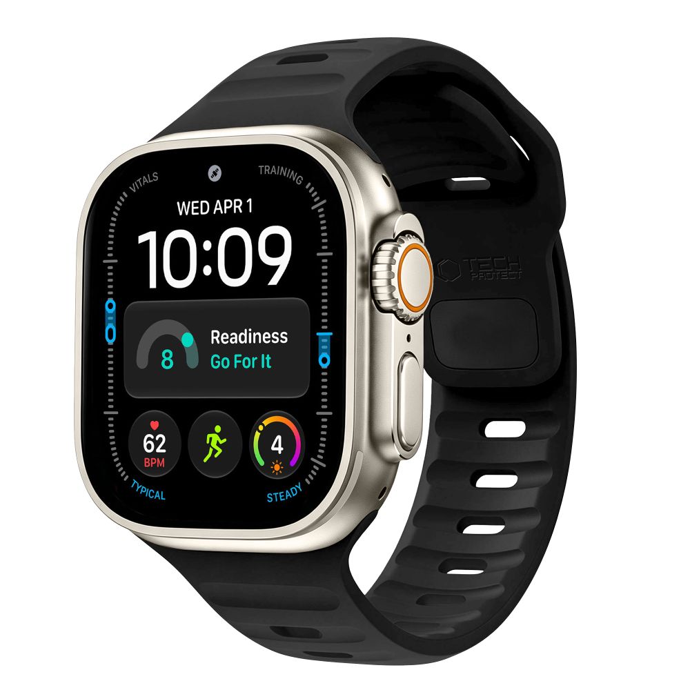 Juoda silikoninė apyrankė APPLE WATCH 8 / 9 / 10 / 11 / 12 / SE / ULTRA (44 / 45 / 46 / 49 MM) "Tech-Protect Silicone Line" Juoda silikoninė apyrankė APPLE WATCH 8 / 9 / 10 / 11 / 12 / SE / ULTRA (44 / 45 / 46 / 49 MM) "Tech-Protect Silicone Line" - Image 1