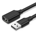 Juodas USB kabelio ilgiklis Ugreen USB-A to USB-A 1.5m