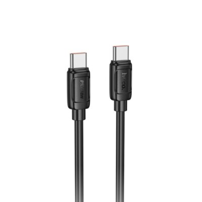 Juodas USB kabelis Hoco X115 240W USB-C to USB-C 1.0m