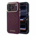 Bordo dėklas Guess PU Semi Wrap Perforated 4G Logo MagSafe telefonui Iphone 18 Pro Max