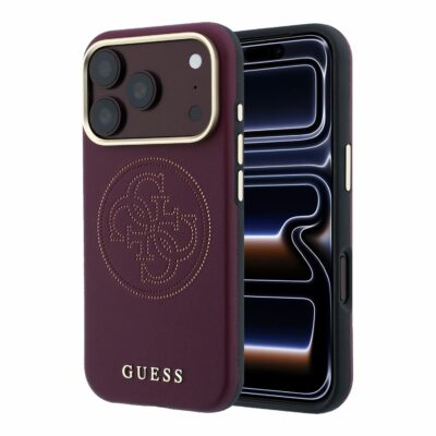 Bordo dėklas Guess PU Semi Wrap Perforated 4G Logo MagSafe telefonui Iphone 18 Pro Max