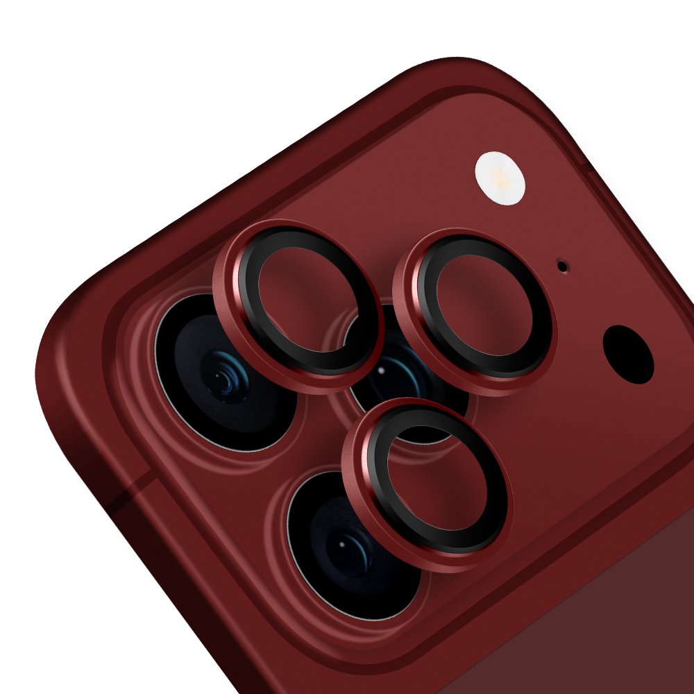 Tamsiai vyšninis apsauginis stiklas galiniai kamerai Apple iPhone 18 Pro /18 Pro Max "OBAL:ME Lens Protector" Tamsiai vyšninis apsauginis stiklas galiniai kamerai Apple iPhone 18 Pro /18 Pro Max "OBAL:ME Lens Protector" - Image 1