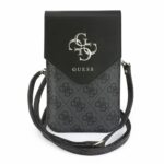 Juodas telefono krepšys "Guess PU Leather+Grained 4G Metal Logo Phone Bag"