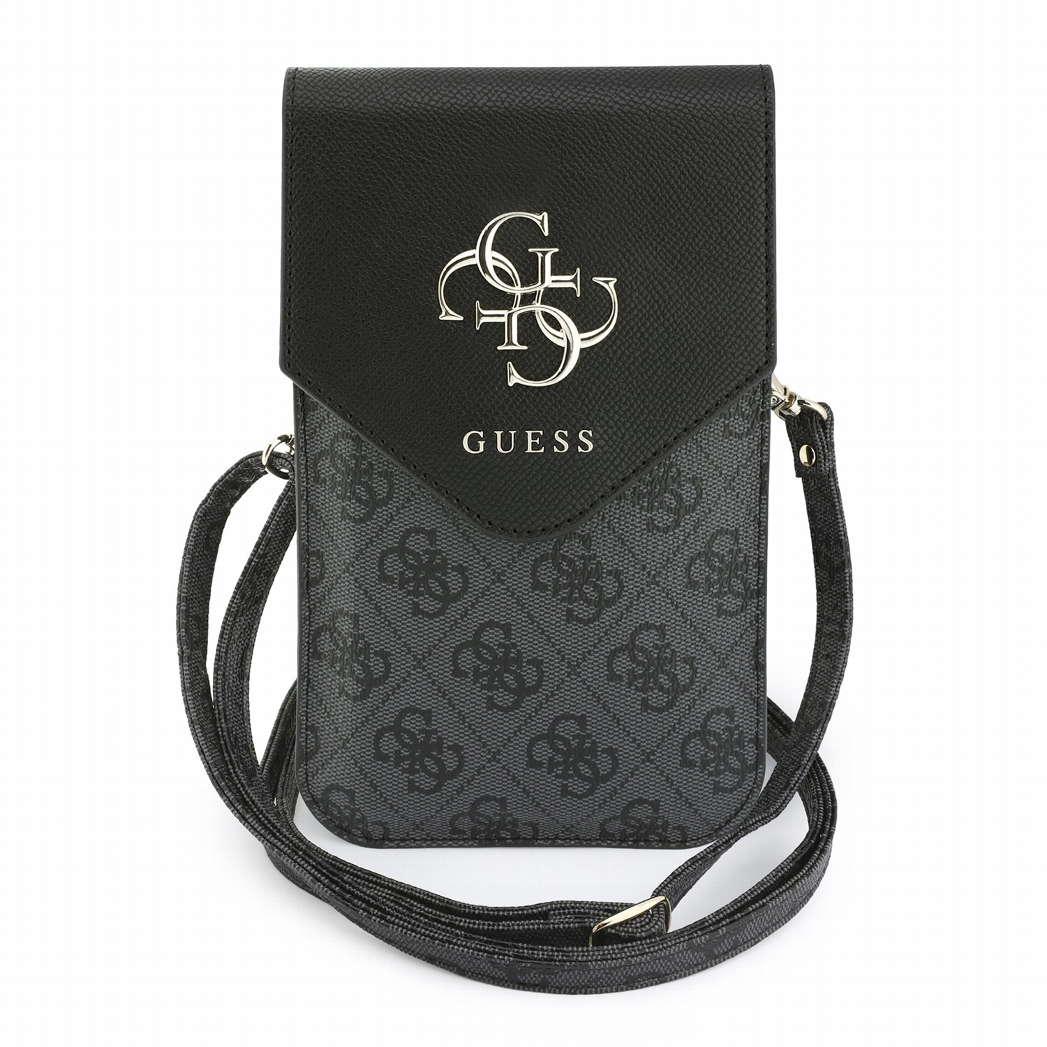 Juodas telefono krepšys "Guess PU Leather+Grained 4G Metal Logo Phone Bag" Juodas telefono krepšys "Guess PU Leather+Grained 4G Metal Logo Phone Bag" - Image 1