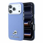 Mėlynas originalus dėklas Karl Lagerfeld PU Grained Semi Wrap K&CH Heads Magsafe telefonui Apple Iphone 18 Pro Max