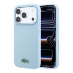 Mėlynas dėklas Lacoste Iconic Petit Pique Metal Logo MagSafe telefonui Apple iPhone 18 Pro Max