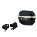 Juodos belaidės ausinės "Guess Gold Line Glossy Finish TWS Wireless Earphones"