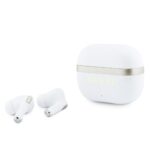 Baltos belaidės ausinės "Guess Gold Line Glossy Finish TWS Wireless Earphones"
