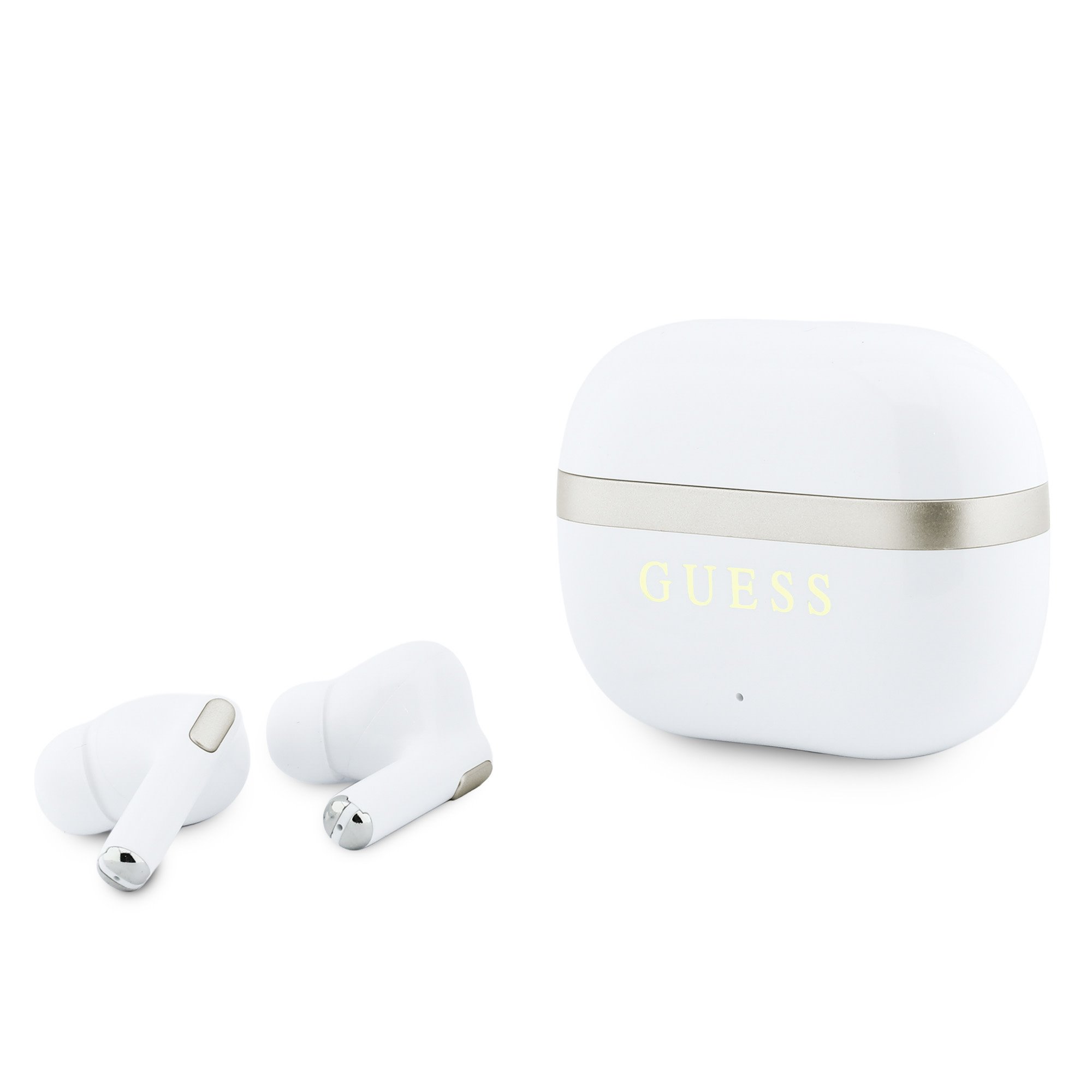 Baltos belaidės ausinės "Guess Gold Line Glossy Finish TWS Wireless Earphones" Baltos belaidės ausinės "Guess Gold Line Glossy Finish TWS Wireless Earphones" - Image 1